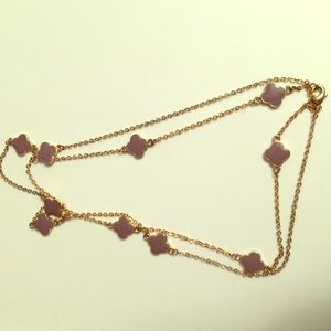 Gold and purple clover necklace!